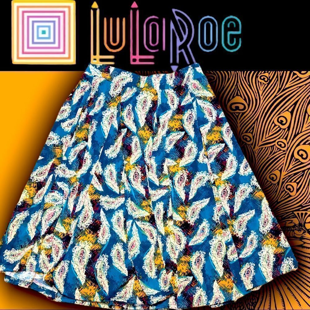 LULAROE Feathered Paisley Multi-Colored Skirt S